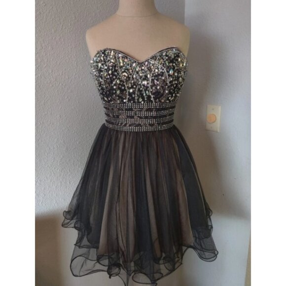 Blondie Nites Prom Strapless Dress Homecoming Dress Cocktail Dress Size 3 - Picture 2 of 9